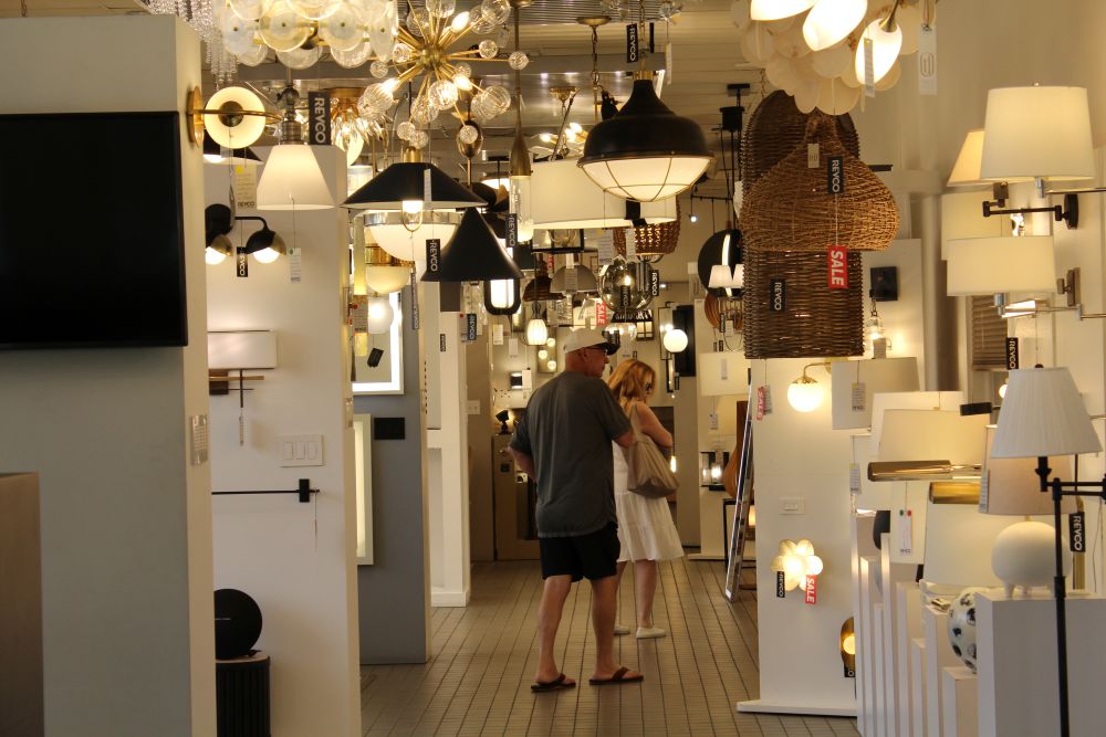 Revco Southampton flagship lighting showroom with decorative indoor lighting displays